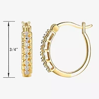 Sparkle Allure Diamond Accent 18K Gold Over Brass Round Hoop Earrings