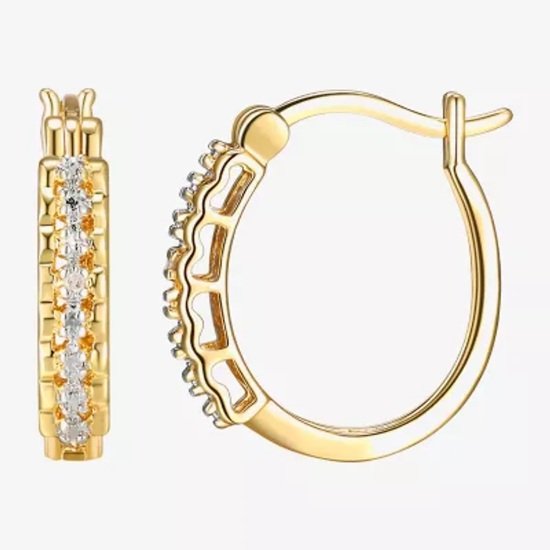 Sparkle Allure Diamond Accent 18K Gold Over Brass Round Hoop Earrings