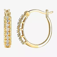 Sparkle Allure Diamond Accent 18K Gold Over Brass Round Hoop Earrings