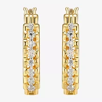 Sparkle Allure Diamond Accent 18K Gold Over Brass Round Hoop Earrings