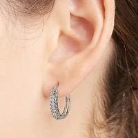 Sparkle Allure Diamond Accent Round Hoop Earrings