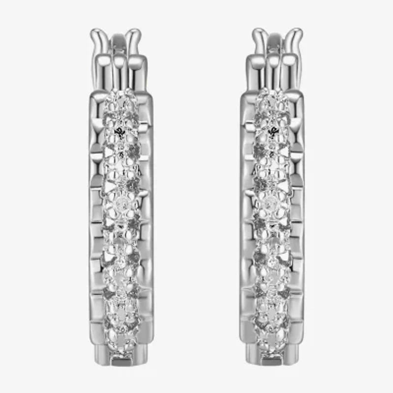 Sparkle Allure Diamond Accent Round Hoop Earrings