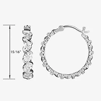 Sparkle Allure Diamond Accent Silver Over Brass Curved Hoop Earrings