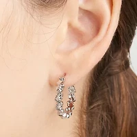 Sparkle Allure Diamond Accent Silver Over Brass Curved Hoop Earrings