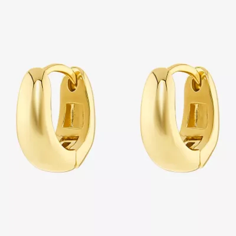 Silver Reflections Womens 14K Gold Over Brass 12mm Hoop Earrings