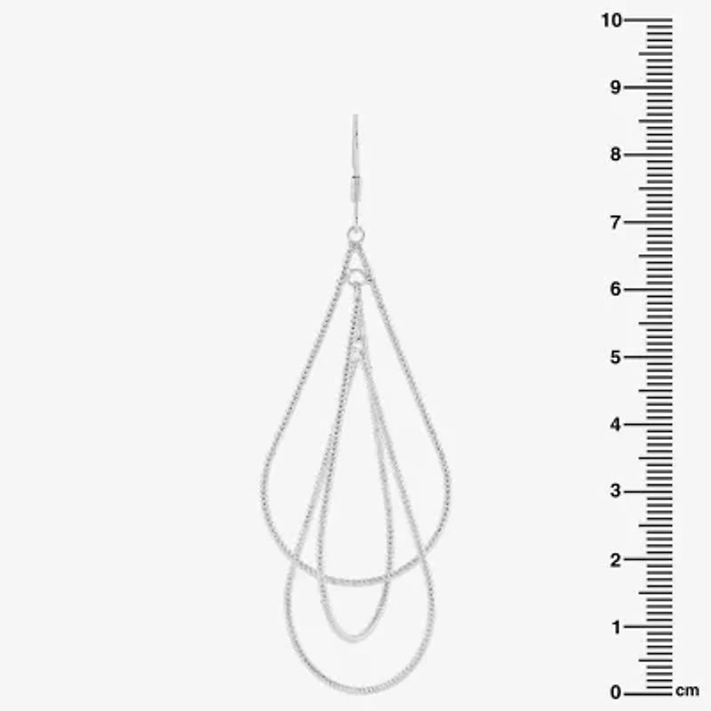 Silver Reflections Orbital Womens Pure Silver Over Brass Drop Earrings