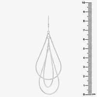 Silver Reflections Orbital Womens Pure Silver Over Brass Drop Earrings