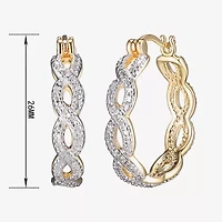 Sparkle Allure Diamond Accent 18K Gold Over Brass Hoop Earrings