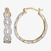 Sparkle Allure Diamond Accent 18K Gold Over Brass Hoop Earrings