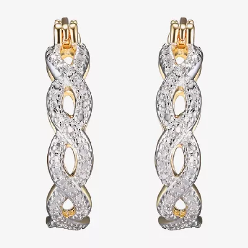 Sparkle Allure Diamond Accent 18K Gold Over Brass Hoop Earrings