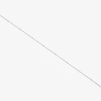 Silver Reflections Womens 10 Inch Solid Bead Ankle Bracelet