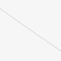 Silver Reflections Womens 10 Inch Solid Paperclip Ankle Bracelet