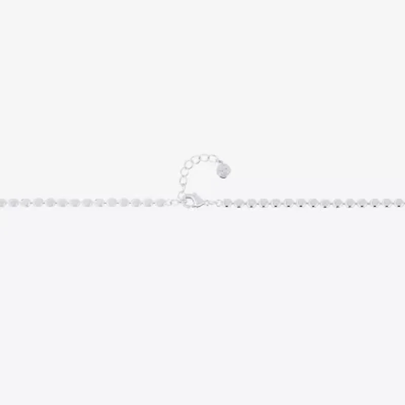 Silver Reflections Womens 10 Inch Solid Bead Round Ankle Bracelet