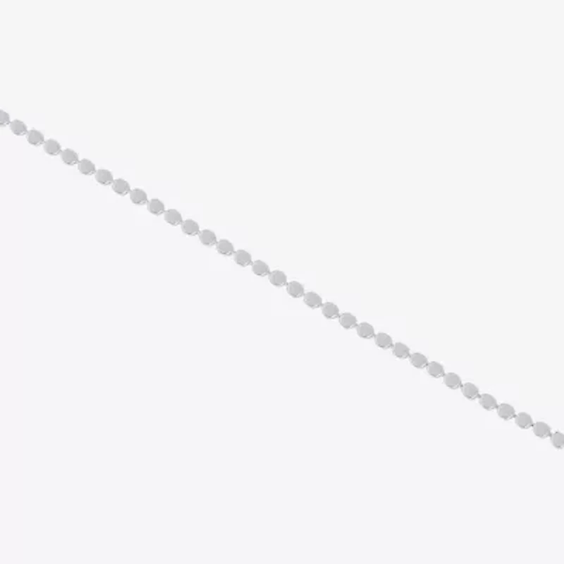Silver Reflections Womens 10 Inch Solid Bead Round Ankle Bracelet