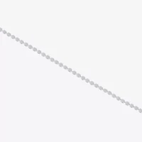 Silver Reflections Womens 10 Inch Solid Bead Round Ankle Bracelet
