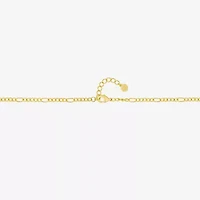 Silver Reflections Womens 14K Gold Over Brass 10 Inch Solid Figaro Ankle Bracelet