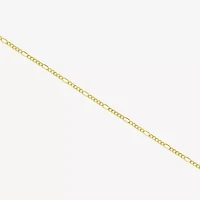 Silver Reflections Womens 14K Gold Over Brass 10 Inch Solid Figaro Ankle Bracelet