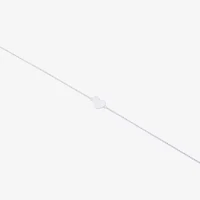 Silver Reflections Womens 10 Inch Solid Bead Heart Ankle Bracelet