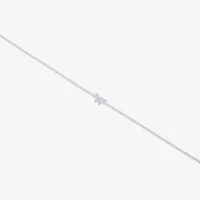 Silver Reflections Womens 10 Inch Butterfly Ankle Bracelet