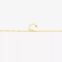 Silver Reflections Womens 14K Gold Over Brass 10 Inch Solid Singapore Ankle Bracelet