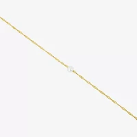 Silver Reflections Womens 14K Gold Over Brass 10 Inch Solid Singapore Ankle Bracelet
