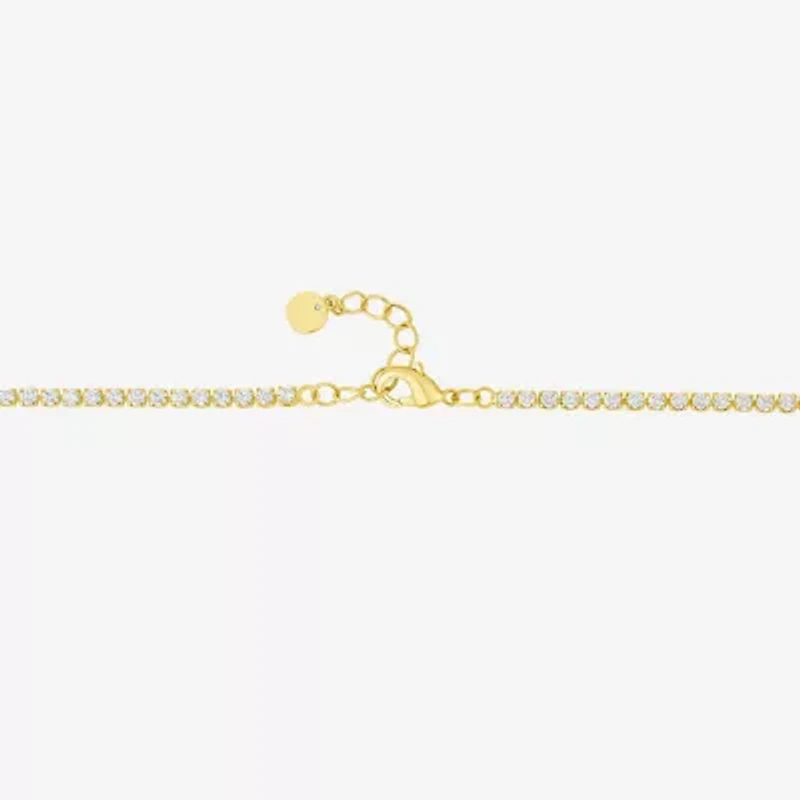 Silver Reflections Womens 14K Gold Over Brass 10 Inch Cross Ankle Bracelet