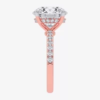 (G-H / Si1-Si2) Womens 5 1/2 CT. T.W. Lab Grown White Diamond 14K Gold Round Side Stone Engagement Ring