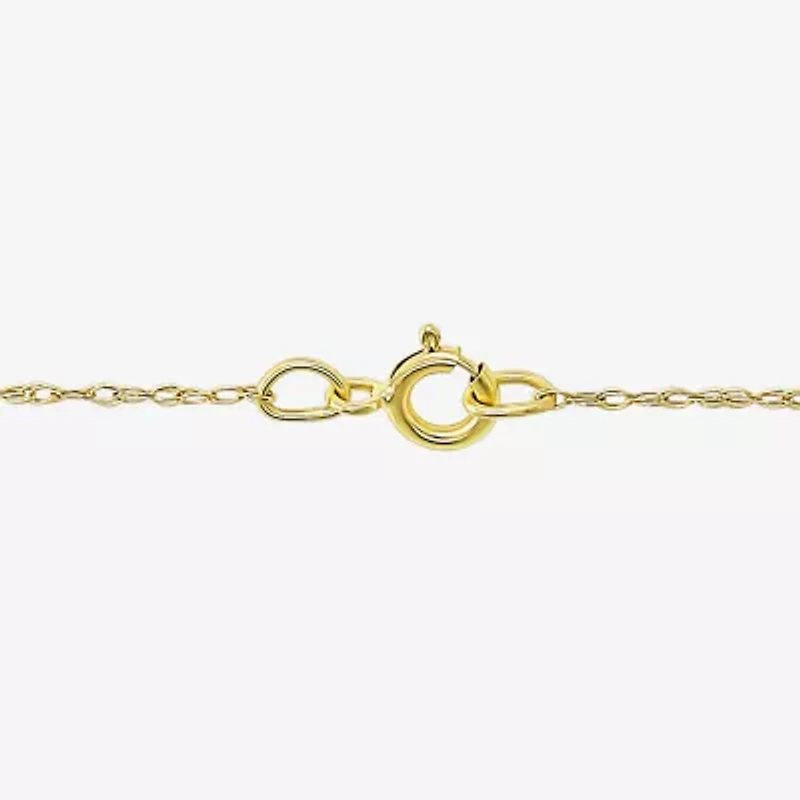 "Mom" Womens 10K Tri-Color Gold Heart 18 Inch Pendant Necklace