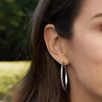 Silpada Womens Sterling Silver 42.3mm Round Hoop Earrings