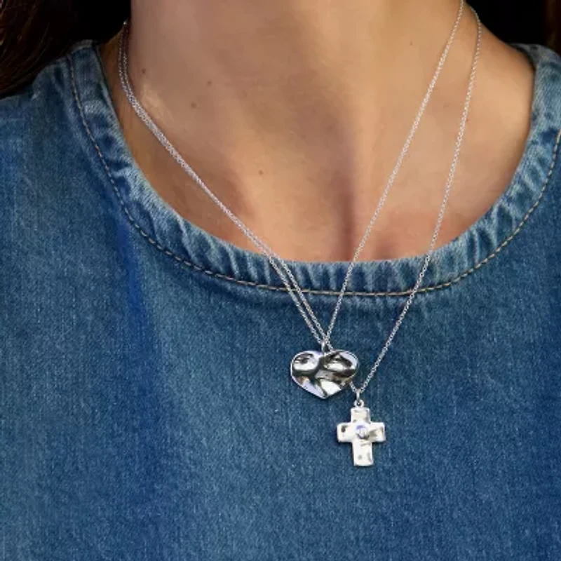 Silpada Womens Sterling Silver Heart 16 Inch Pendant Necklace