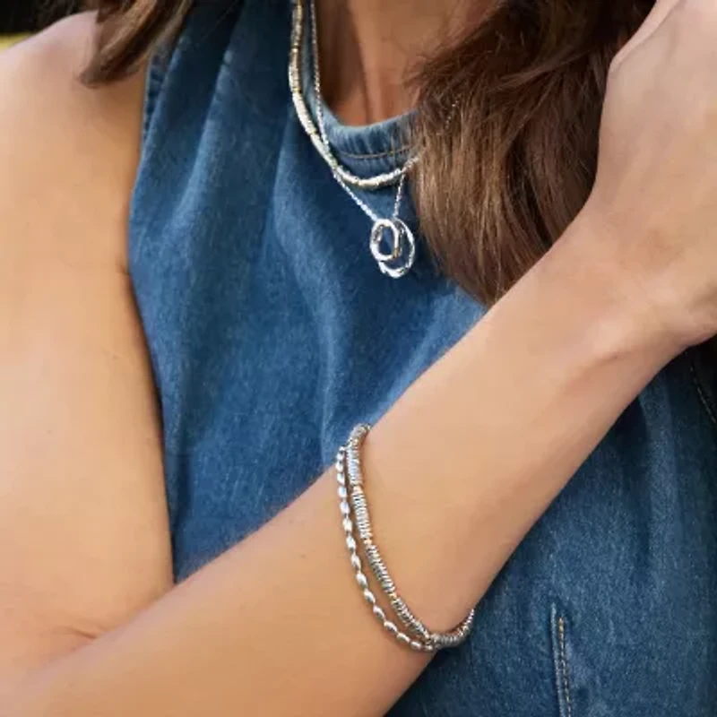 Silpada Womens Sterling Silver Beaded Bracelet