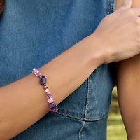 Silpada Womens Purple Sterling Silver Beaded Bracelet