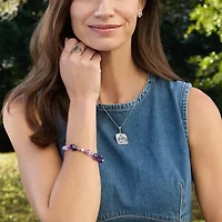 Silpada Womens Purple Sterling Silver Beaded Bracelet