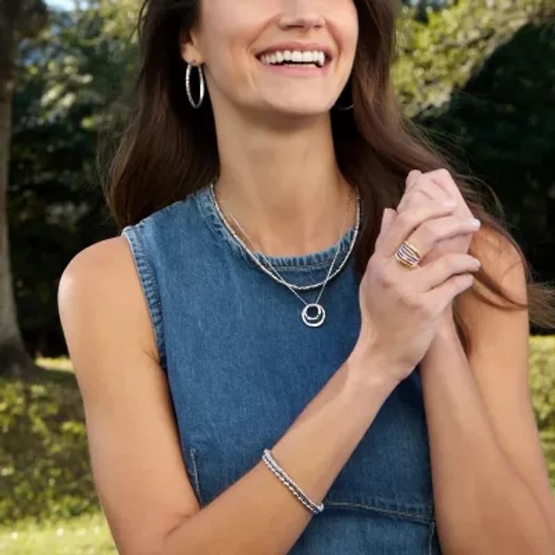 Silpada Womens Black Hematite Sterling Silver Beaded Bracelet