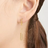 Paris 1901 By Charles Garnier Womens Cubic Zirconia 18K Gold Over Silver Drop Earrings