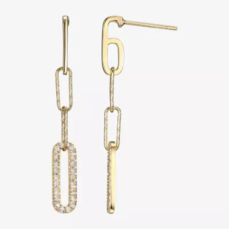 Paris 1901 By Charles Garnier Womens Cubic Zirconia 18K Gold Over Silver Drop Earrings