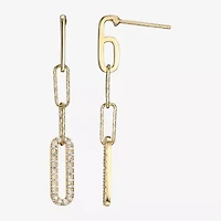 Paris 1901 By Charles Garnier Womens Cubic Zirconia 18K Gold Over Silver Drop Earrings