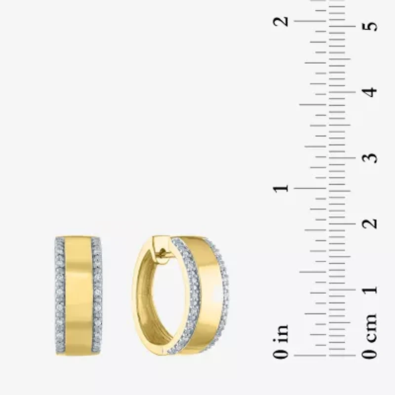 Diamond Addiction (G-H / I1-I2) Womens 1/10 CT. T.W. Lab Grown White Diamond 14K Gold Over Silver 18mm Hoop Earrings