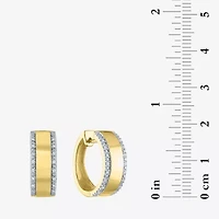 Diamond Addiction (G-H / I1-I2) Womens 1/10 CT. T.W. Lab Grown White Diamond 14K Gold Over Silver 18mm Hoop Earrings