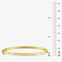 Diamond Addiction (G-H / I1-I2) 1/10 CT. T.W. Lab Grown White Sterling Silver or 14K Gold Over Bangle Bracelet