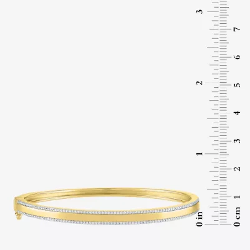 Diamond Addiction (G-H / Si2-I1) Womens 1/2 CT. T.W. Lab Grown White Diamond 14K Gold Over Silver Bangle Bracelet