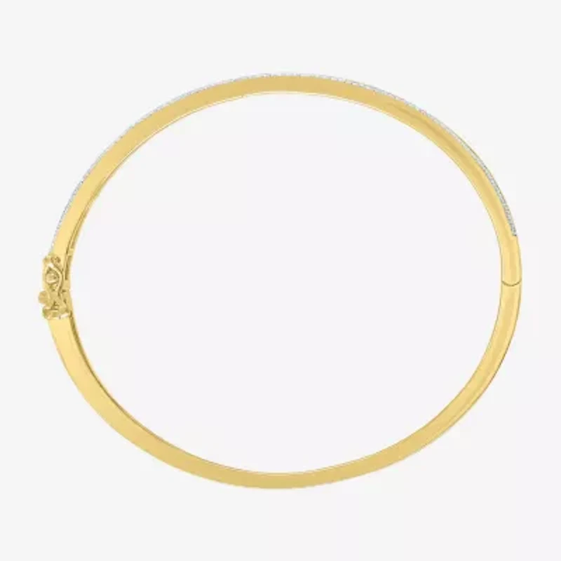 Diamond Addiction (G-H / Si2-I1) Womens 1/2 CT. T.W. Lab Grown White Diamond 14K Gold Over Silver Bangle Bracelet