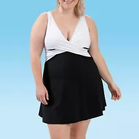 Dolfin Aquashape Women's V-Neck Wrap Swim Dress Womens