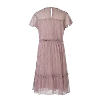 Speechless Little Girls Short Sleeve Flutter A-Line Dress