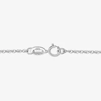 Womens Sterling Silver 18 Inch Locket Necklace