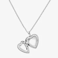 Womens Sterling Silver 18 Inch Locket Necklace