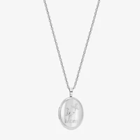 "Mom" Womens Sterling Silver 18 Inch Locket Necklace