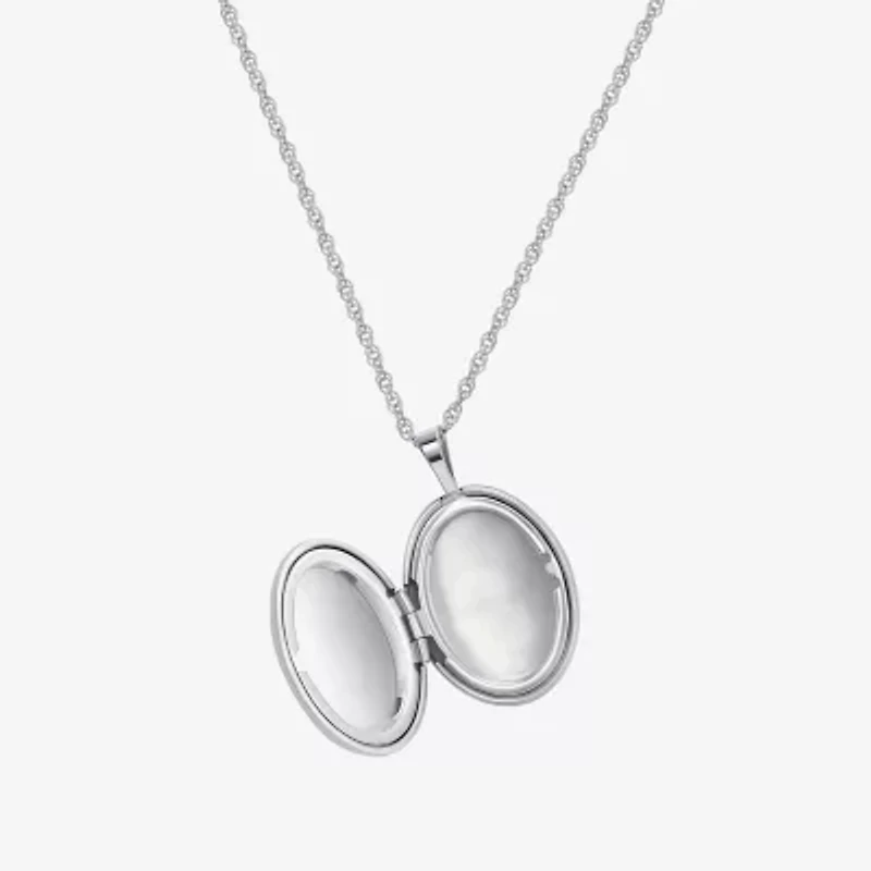 "Mom" Womens Sterling Silver 18 Inch Locket Necklace