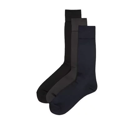 Stafford Microfiber Mens 3 Pair Big and Tall Crew Socks