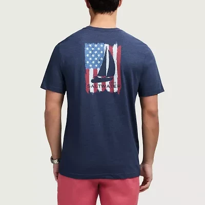 IZOD Saltwater Americana Mens Crew Neck Short Sleeve Regular Fit Graphic T-Shirt